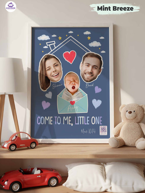 Christian Baby Poster Set – Personalized Bible Verse Nursery Wall Art